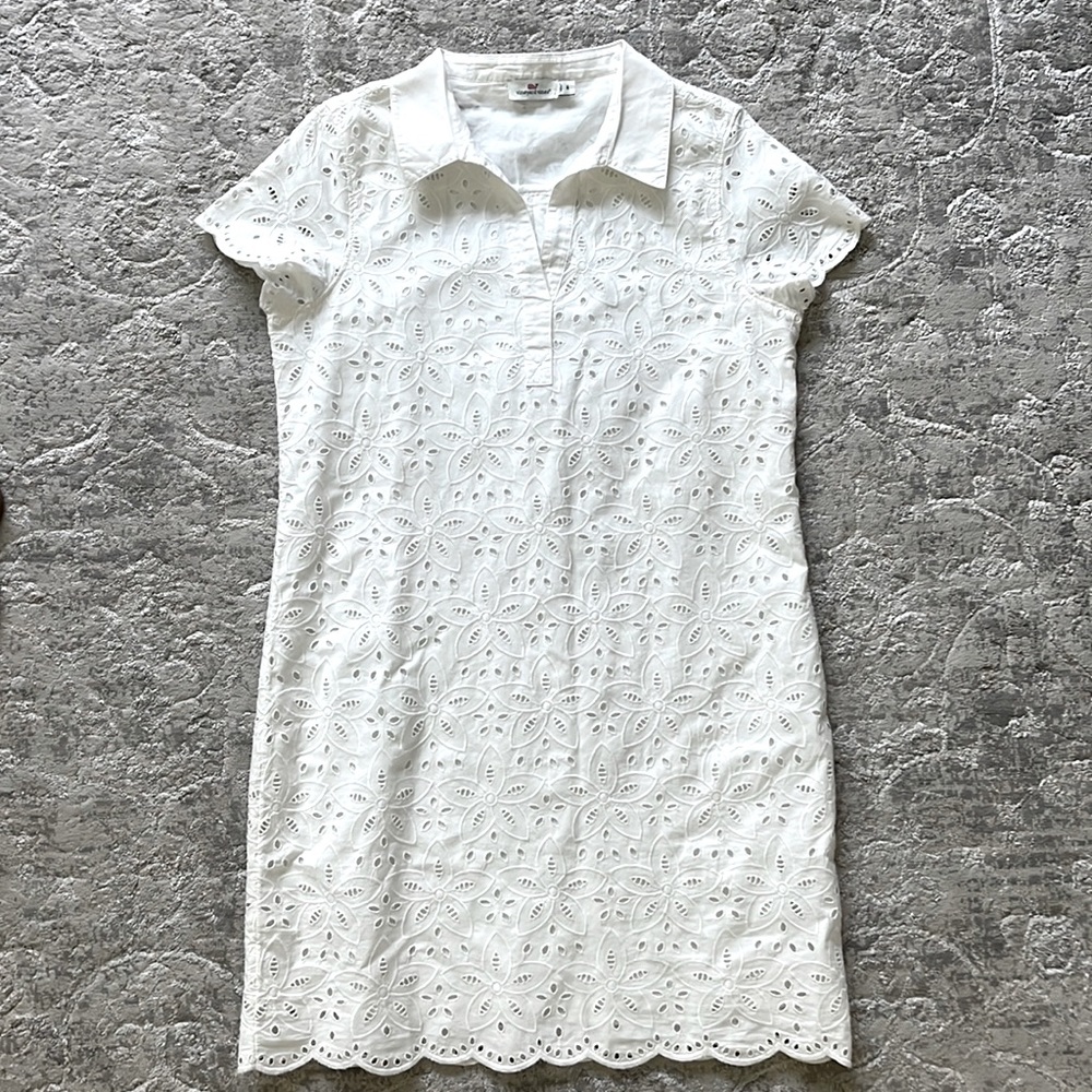 White Vineyard Vines Collard Dress